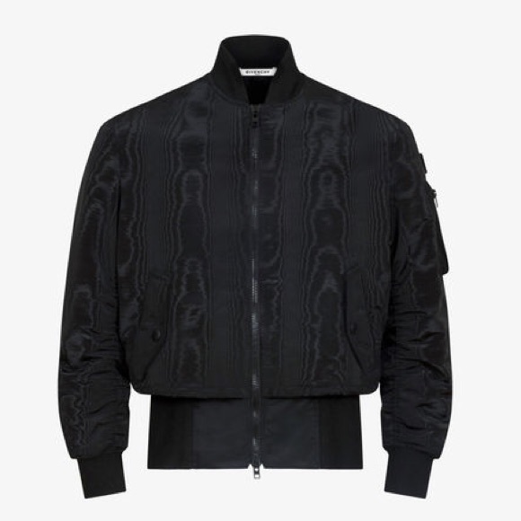 MOIRÉ & TROMPE-L'ŒIL EFFET BOMBER JACKET - Picture 1 of 5